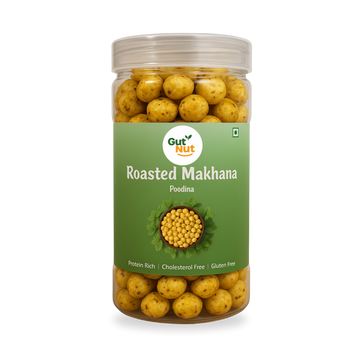 Gutnut Pudina (Mint) flavoured roasted Makhana 90g Jar