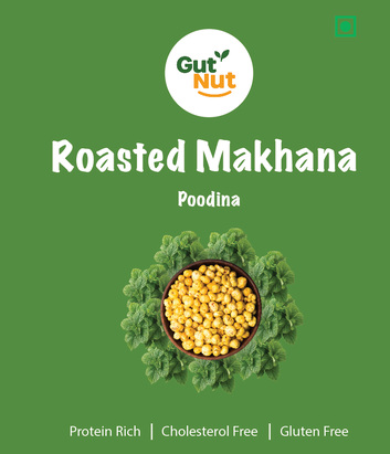 Gutnut Pudina (Mint) flavoured roasted Makhana 90g Jar