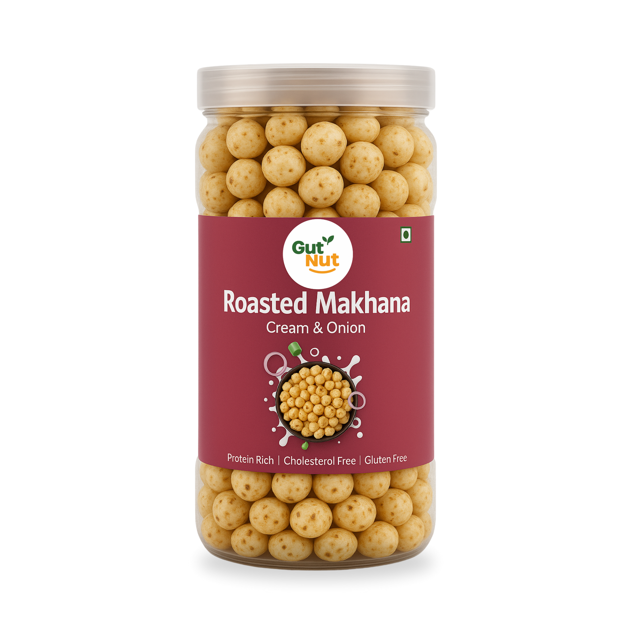 Gutnut Cream & Onion Flavoured roasted Makhana 90g Jar