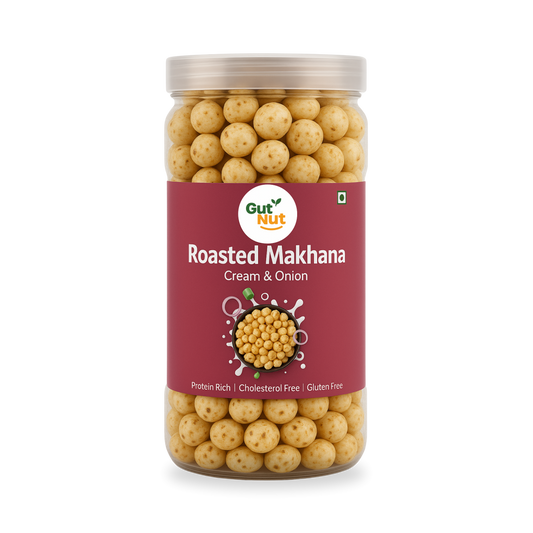 Gutnut Cream & Onion Flavoured roasted Makhana 90g Jar