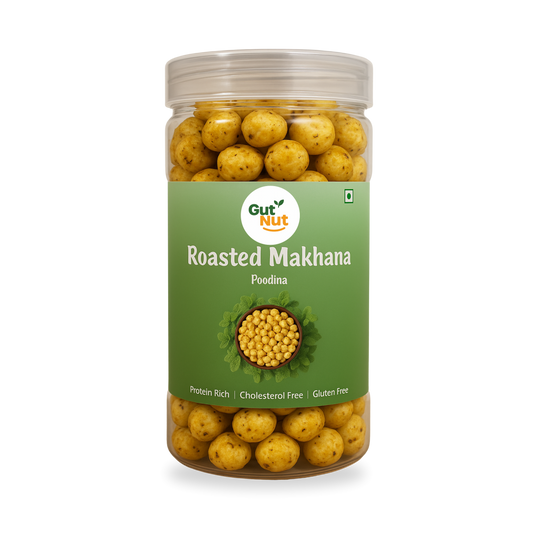 Gutnut Pudina (Mint) flavoured roasted Makhana 90g Jar