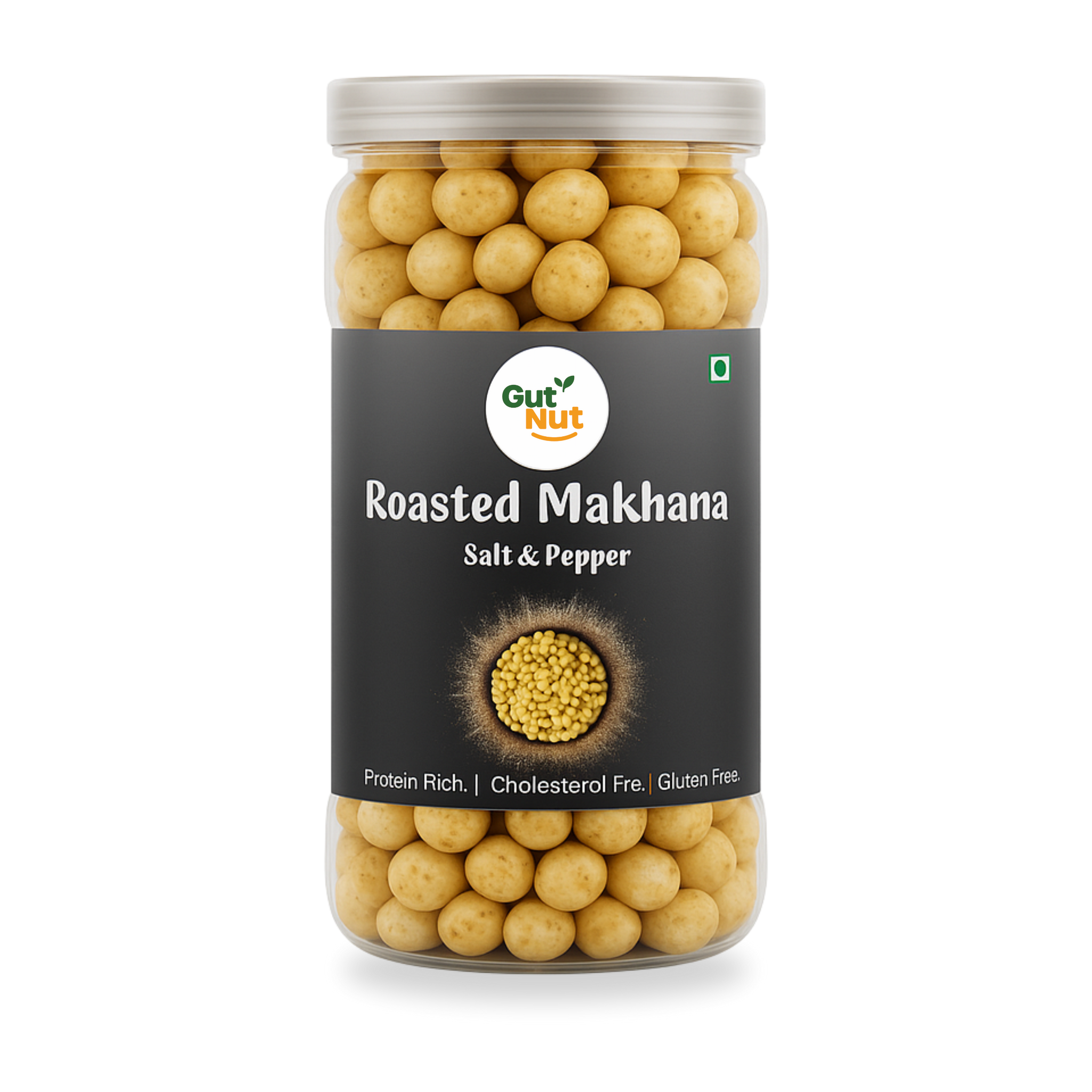 Gutnut Salt & Pepper Flavoured roasted Makhana 90g Jar