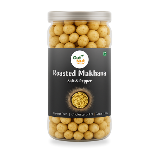 Gutnut Salt & Pepper Flavoured roasted Makhana 90g Jar