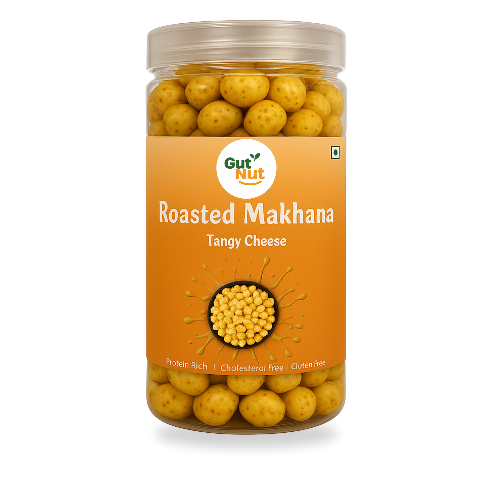 Gutnut Tangy Cheese Flavoured roasted Makhana 90g Jar